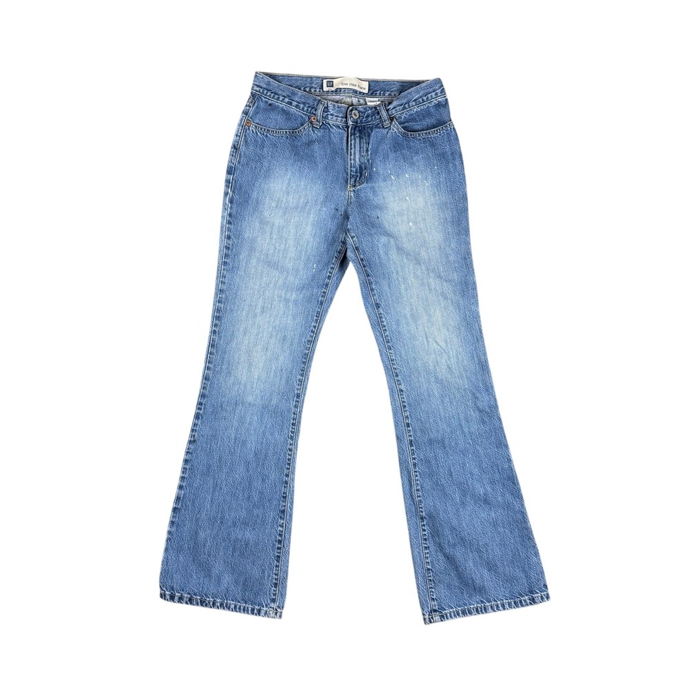 GAP‎ Low Rise Flare Vintage Jeans Women's Size 6 Paint Splatter Y2K Denim